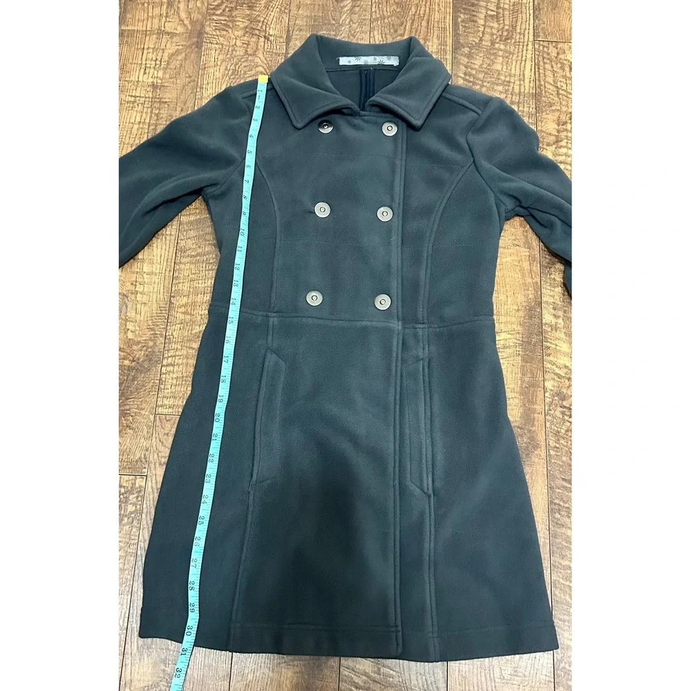 Athleta Fleece Double Breasted Switchback Coat Jacket‎ Snap Button Womens XS